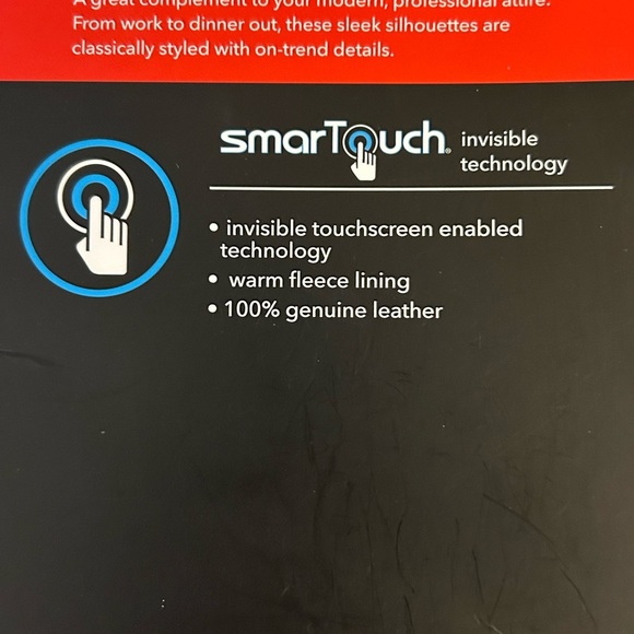 New in Box Isotoner Women's SmartTouch Dress Gloves - Red - Picture 3 of 4